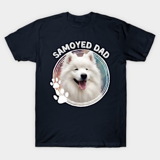 Samoyed Dad Dog Breed Lover Portrait T-Shirt
